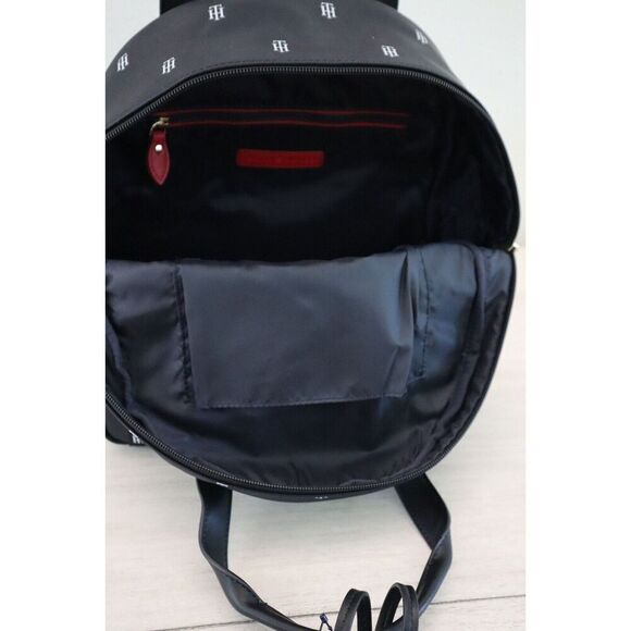 Tommy Hilfiger 69J8441 001 Unisex Black Monogram Nylon Backpack w/Pouch - Picture 11 of 15